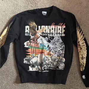 Billionaire Boys Club Black Multicolor Graphic Crewneck Sweater